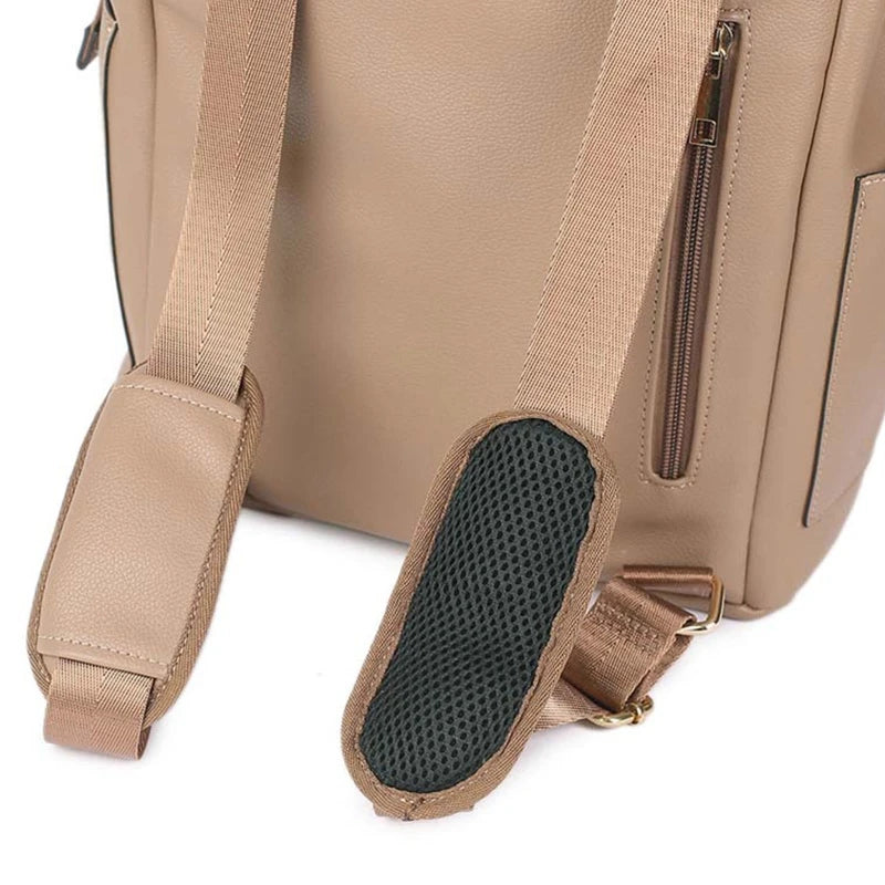 LuxeMama™ Leather Diaper Backpack