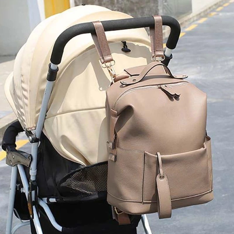 LuxeMama™ Leather Diaper Backpack