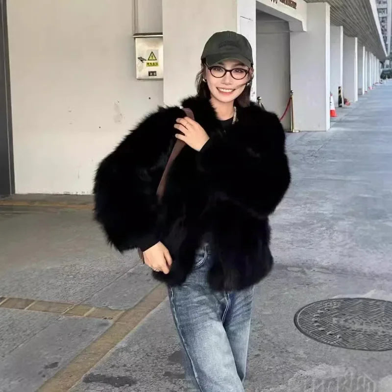 Midnight Soft Fur Cardigan