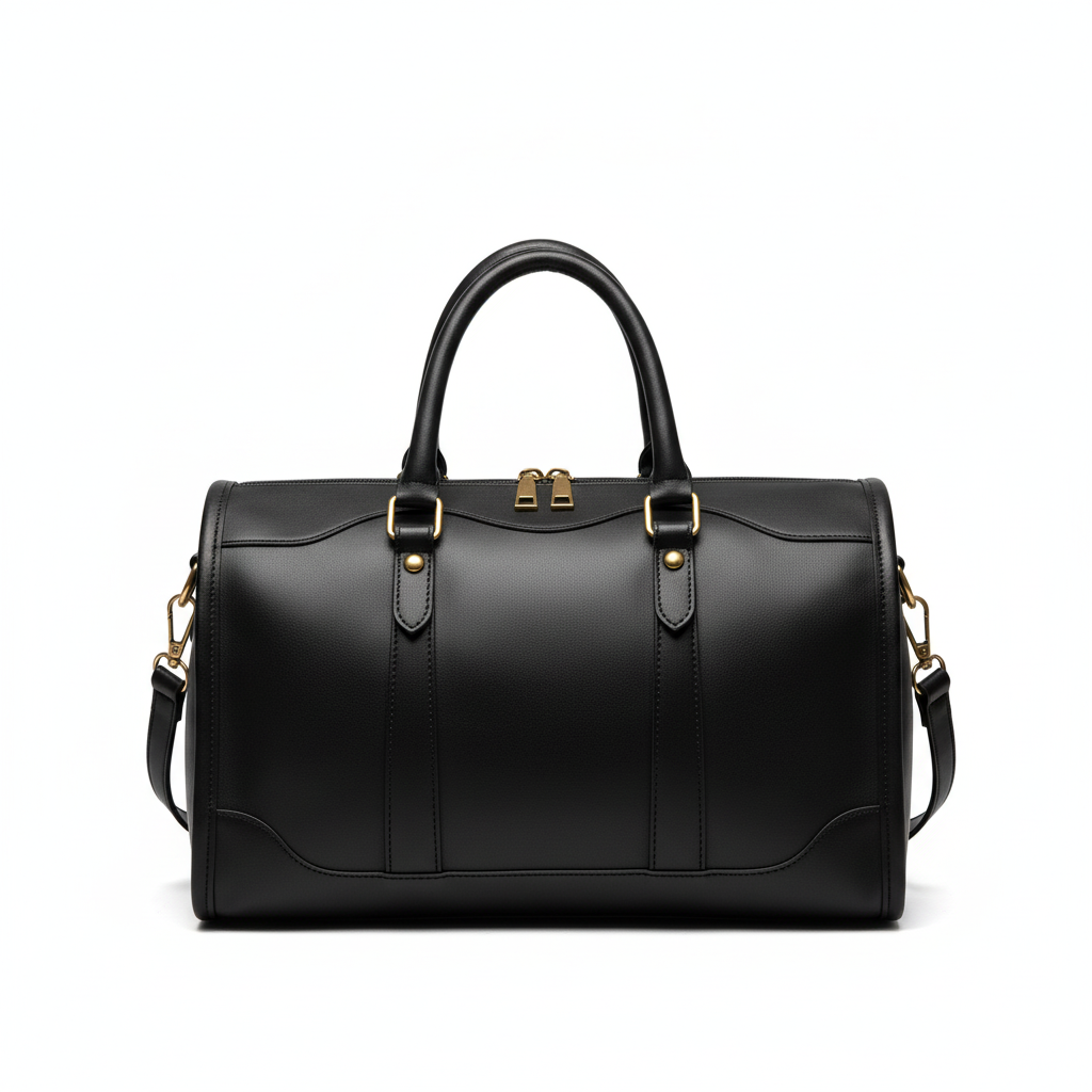 Black Boston Bag - Clean Background