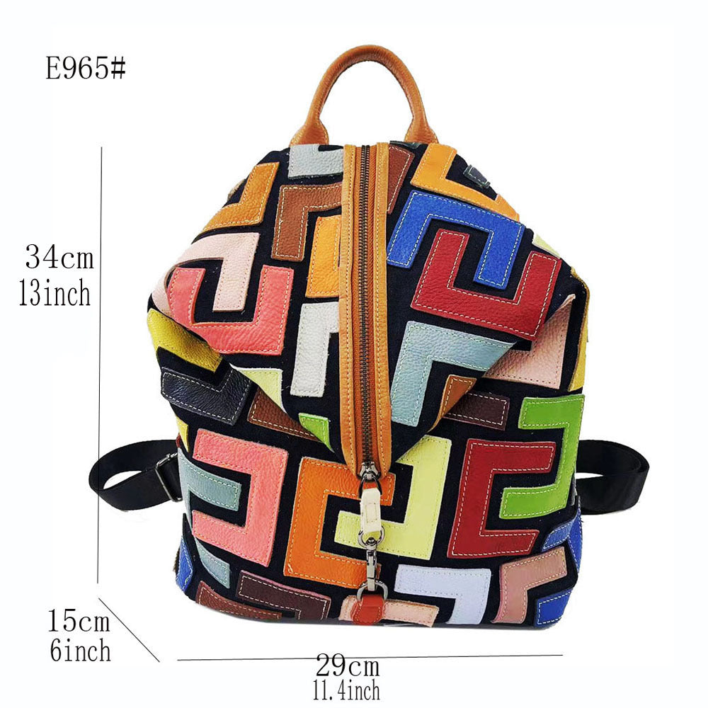 תרמיל גב וינטג' לנשים מעור אמיתי - תרמיל גב לנסיעות מעור פרה פרימיום