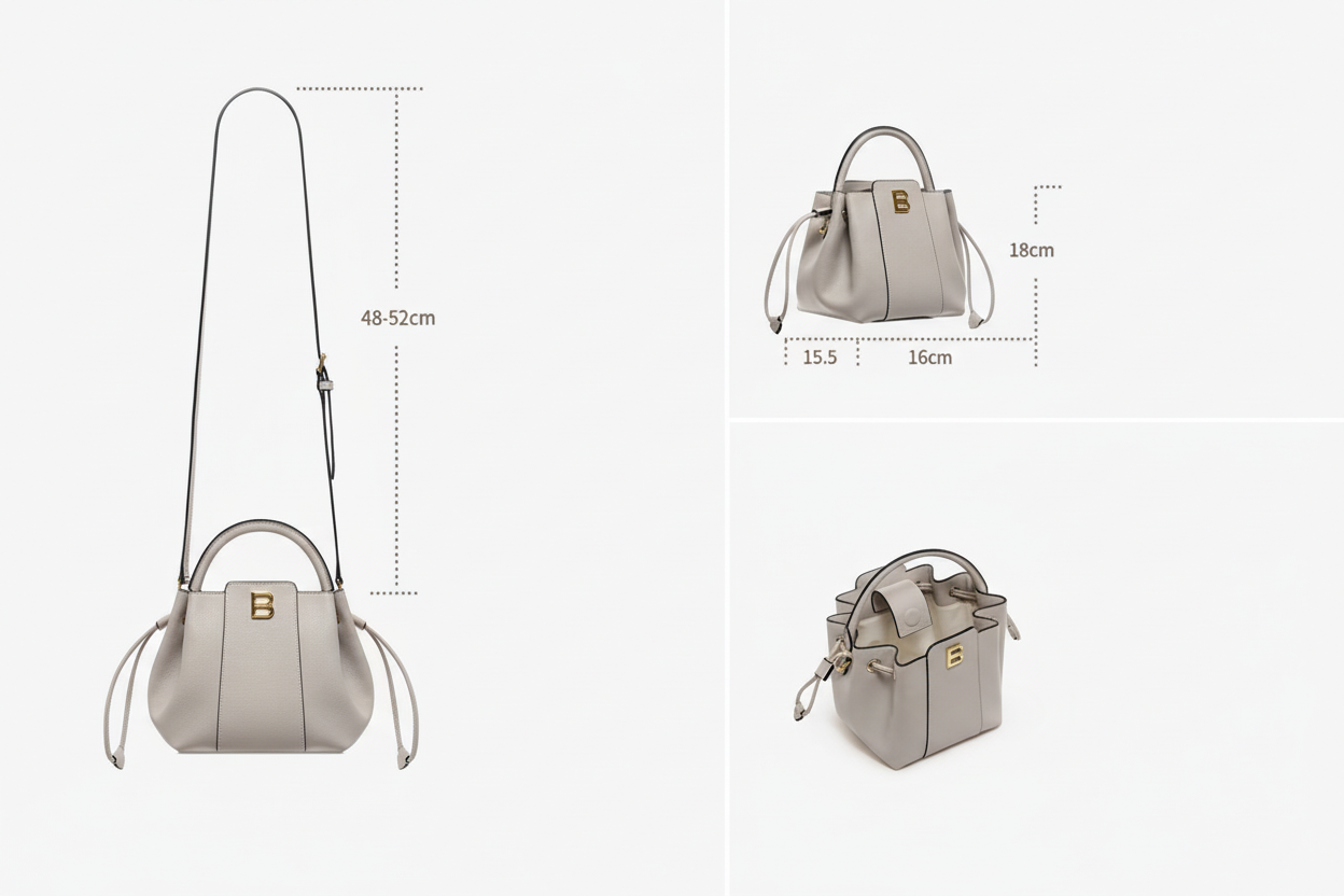 Elegant Bucket Bag - Measurements Only