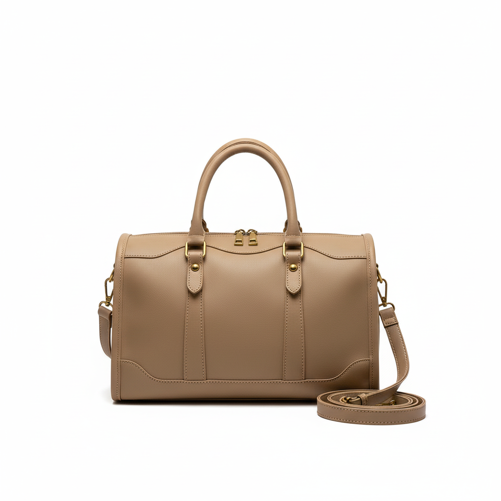 Khaki Boston Bag - Clean Background