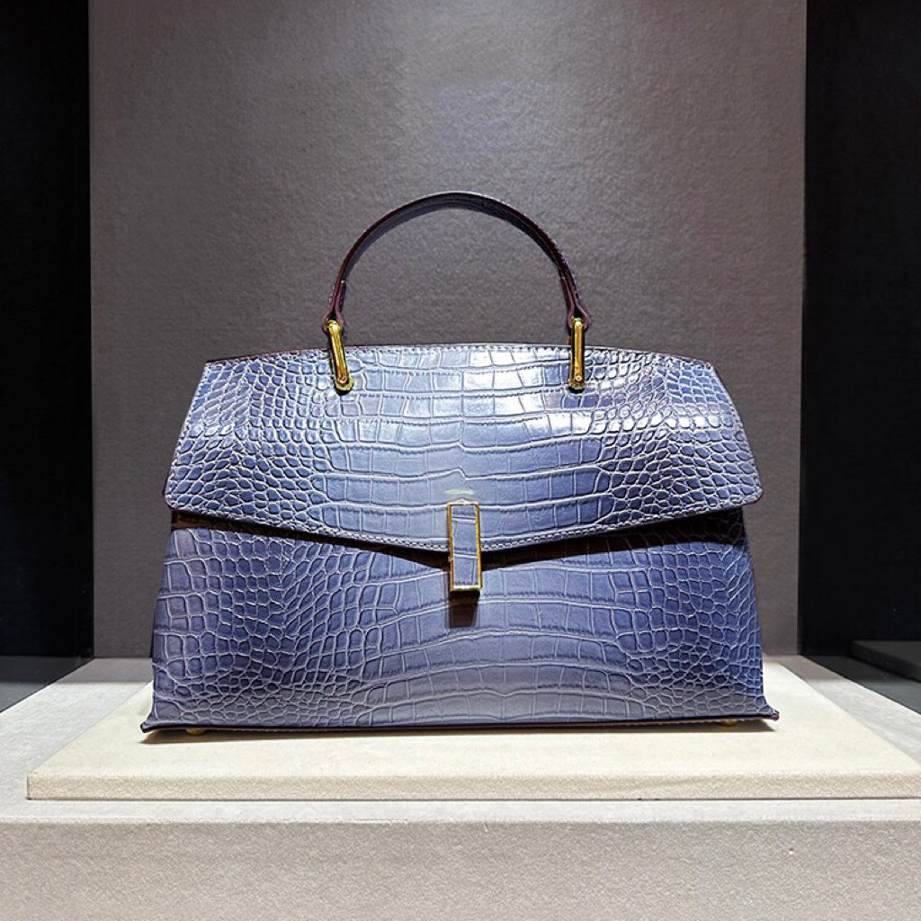 תיק עור LUXARA עם תנין מובלט