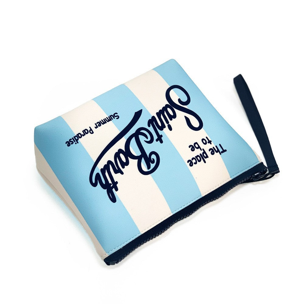 תיק רחצה מרובע עם פסים 